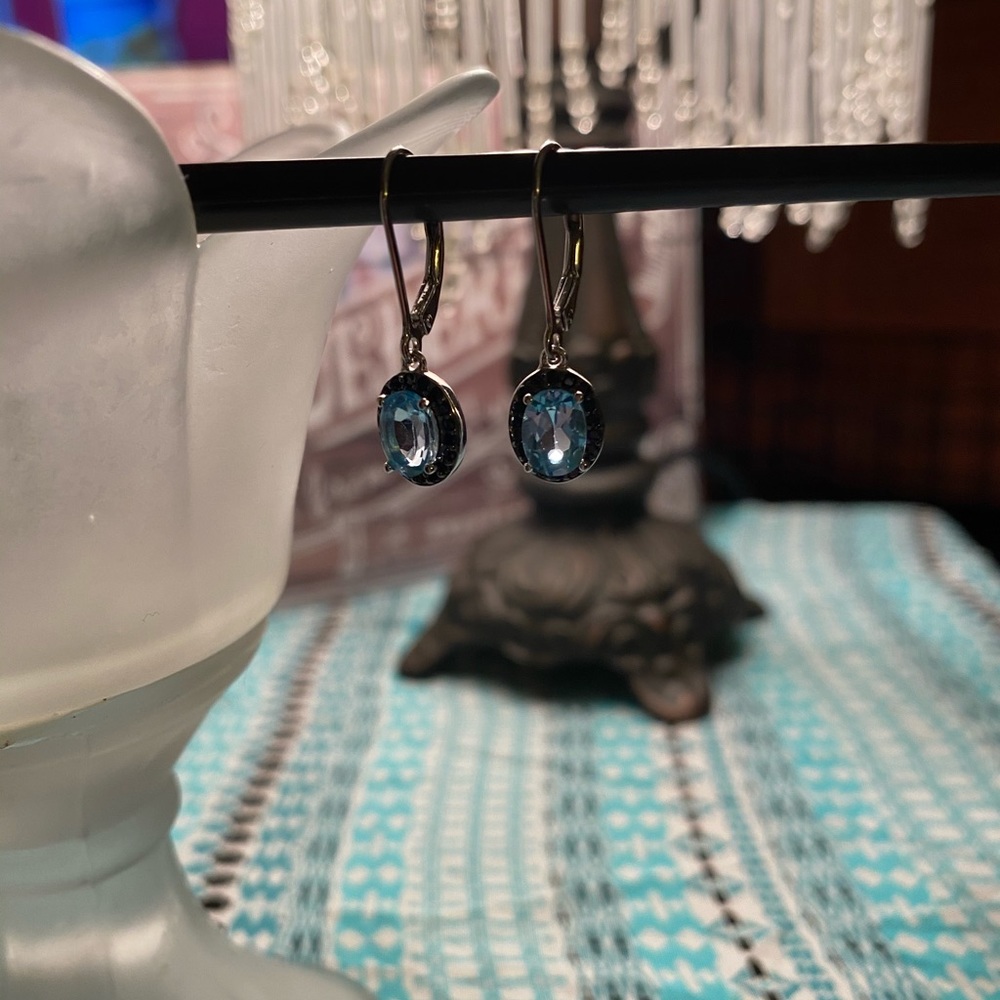 Blue Topaz Drop Earrings